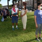 Armed with facemasks, visitors to the summer's first Thursday Night Marketplace keep their social distance as they wait to enter.